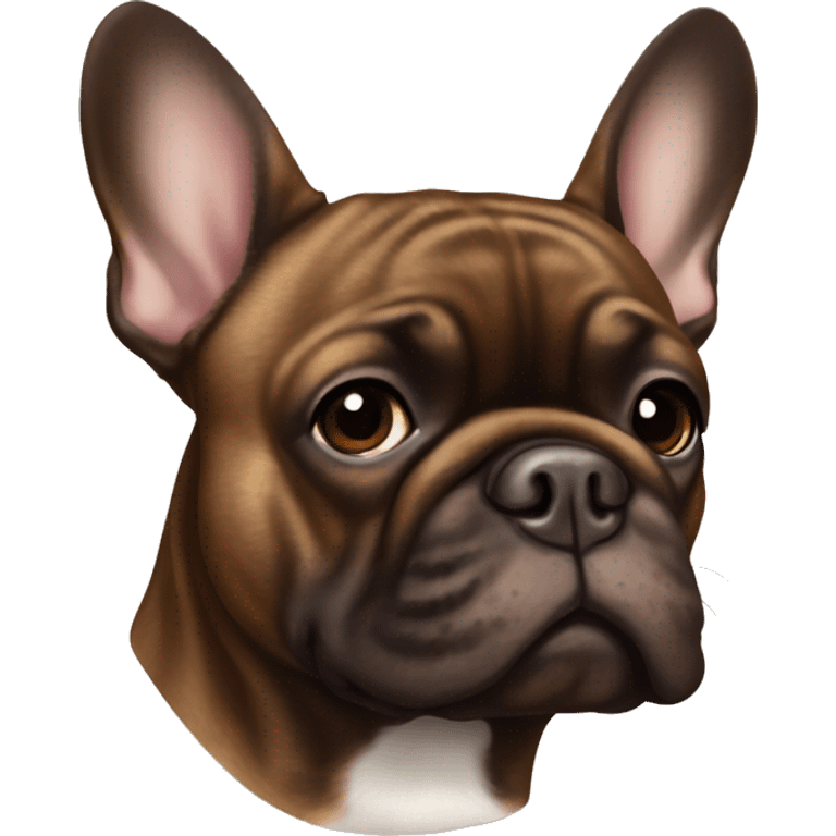 brown and dark brown brindle french bulldog emoji