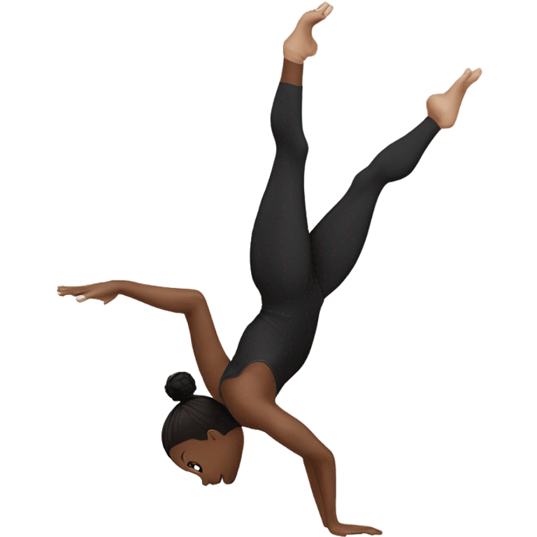 black gymnast doing handstand emoji