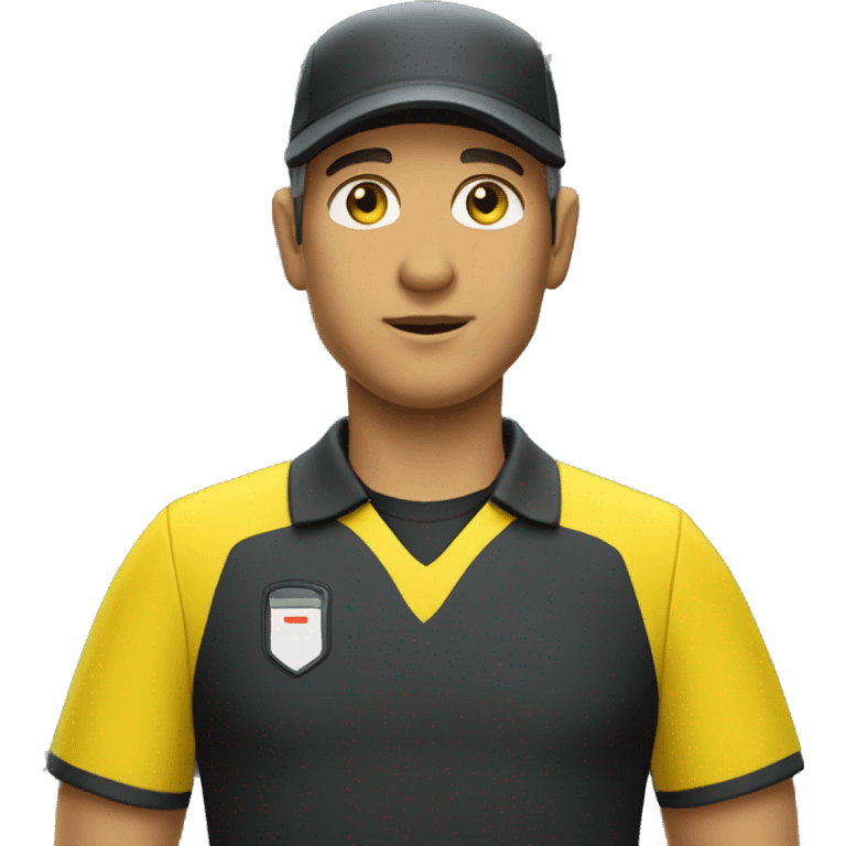 fieldhockey umpire with yello shirt emoji