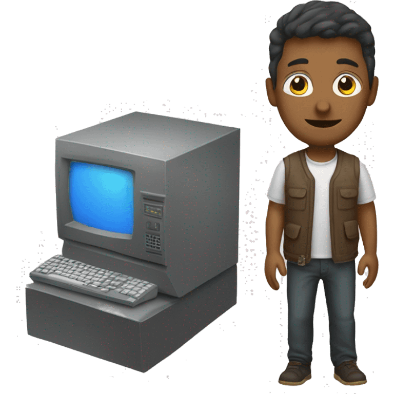 caucasian programmer with computer emoji