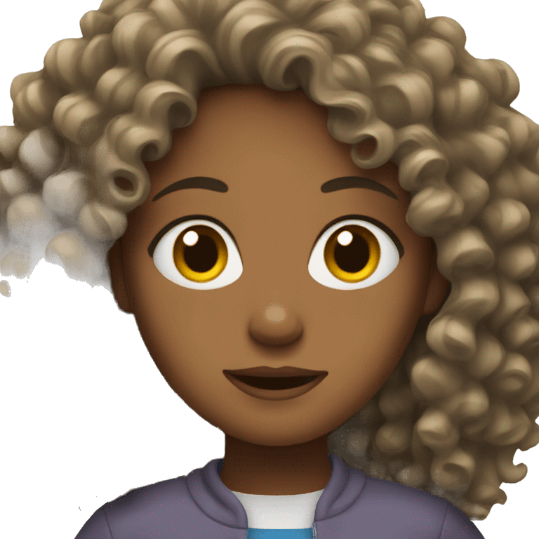 Woman with curly hair emoji