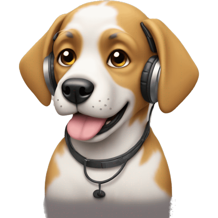 Dog listening to music emoji