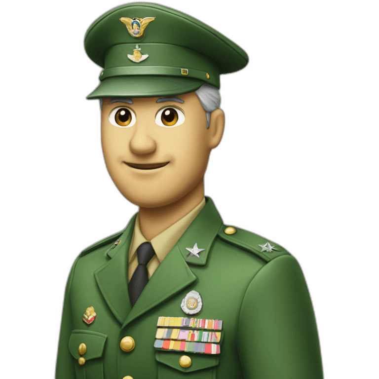 green old ford falcon with militar hat emoji