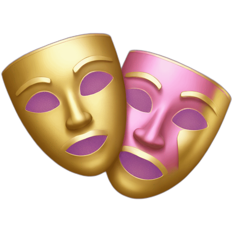 2 pink gold theatre masks emoji