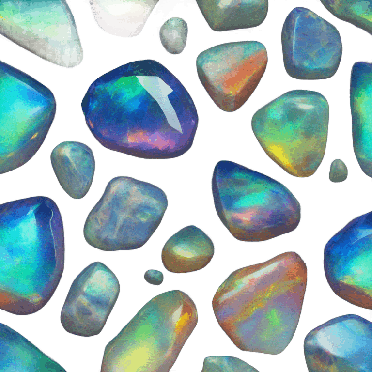 Rainbow opal rock emoji