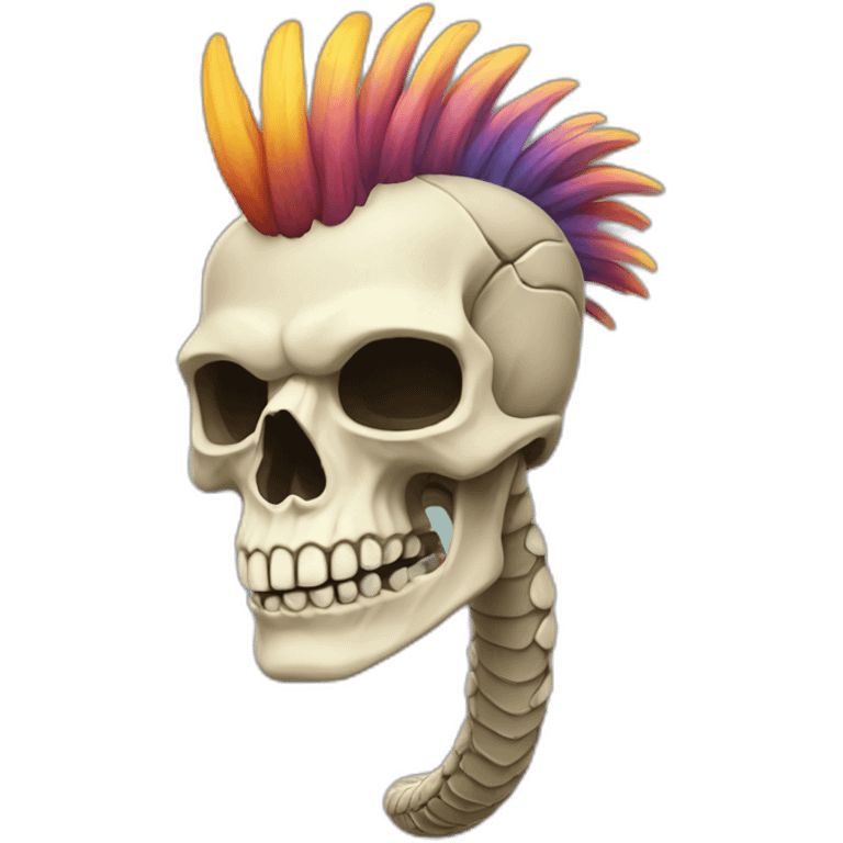 snake skeleton with a colored Mohawk emoji