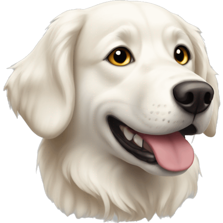 White Golden retriver + husky dog emoji