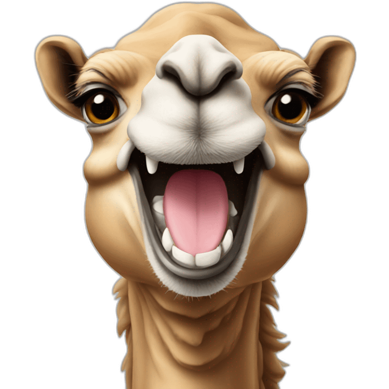 Smiling camel emoji