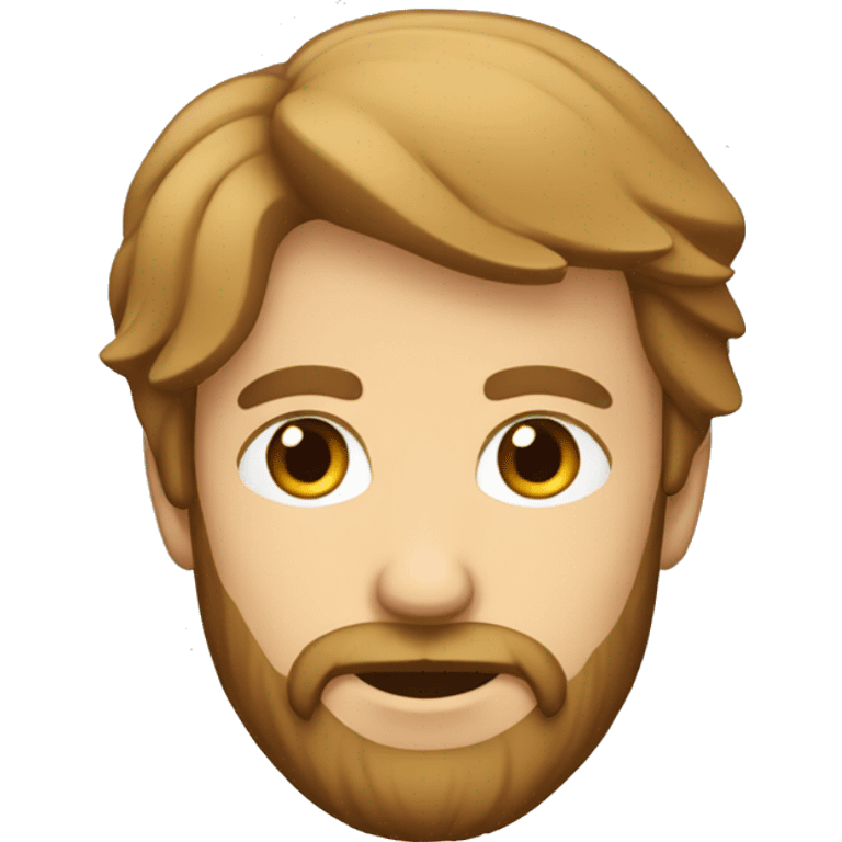 Homme avec un Visage carré cheveux court et brun une barbichette  emoji