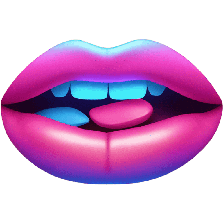 Neon kiss emoji