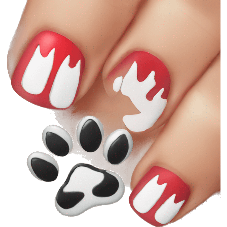 Red nails on cat paws emoji