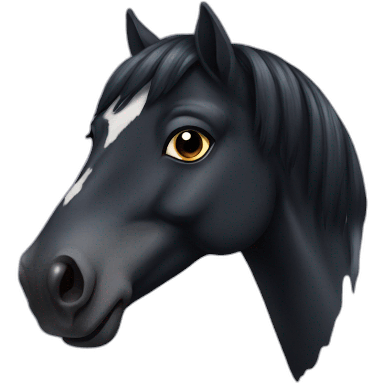 one eyed black horse face emoji