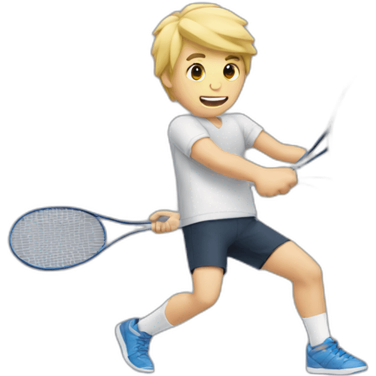 Blond guy, playing badminton emoji