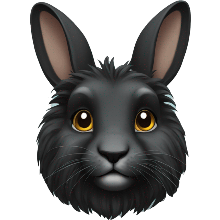 Black lionhead rabbit emoji