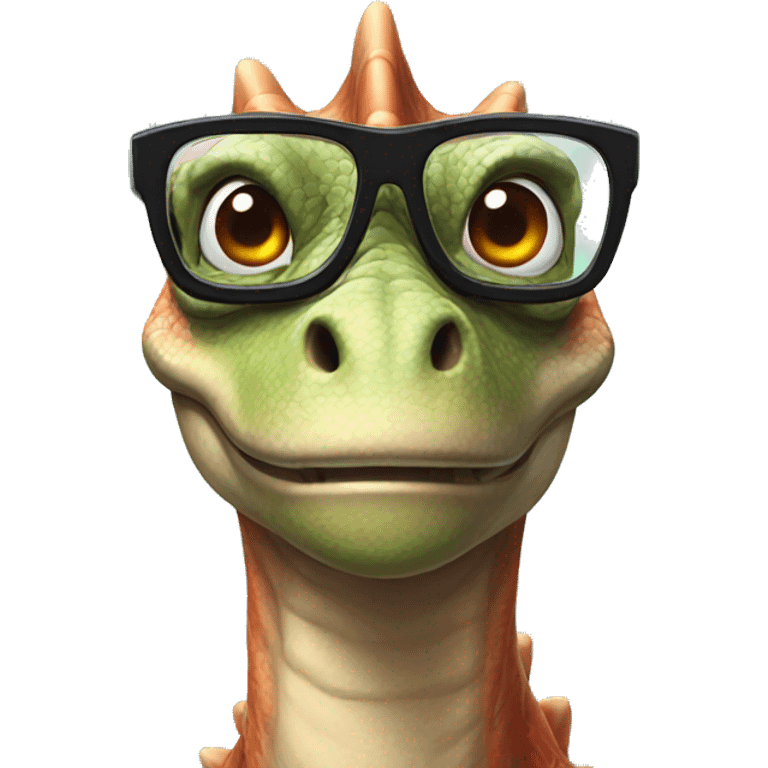 dinosaur wearing glasses emoji