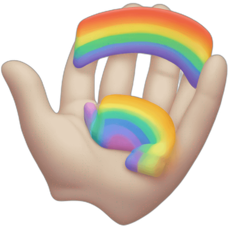 Dos Corazón arcoiris de la mano emoji