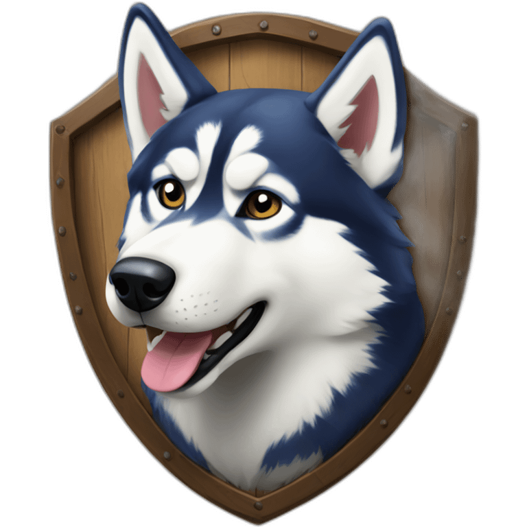 husky printed on the shield emoji