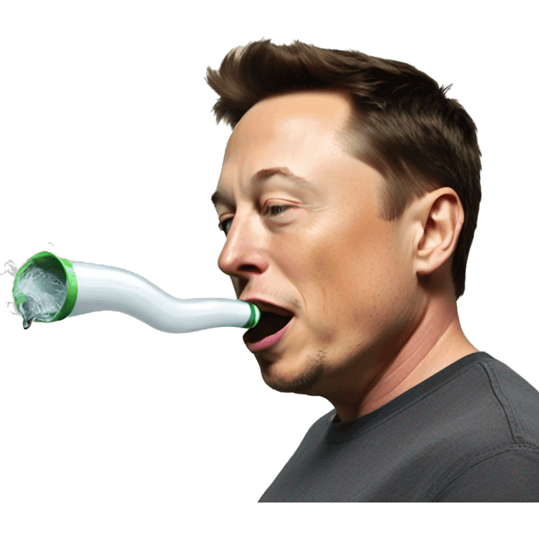 Elon musk hitting a bong emoji