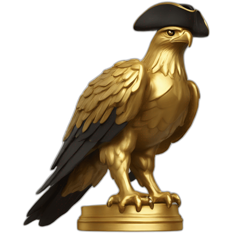 statue golden eagle with napoleon tricorne hat emoji