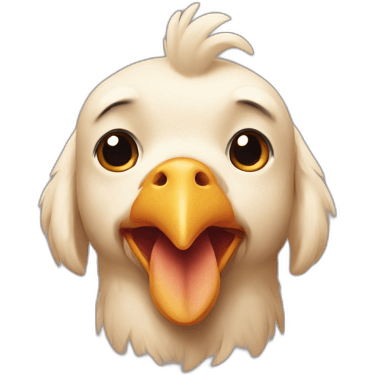 Chicken with a dog head emoji