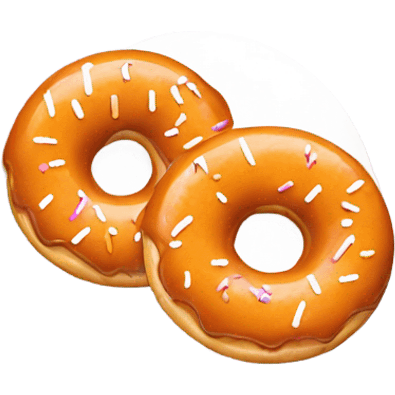 orange glazed donut white sprinkled emoji