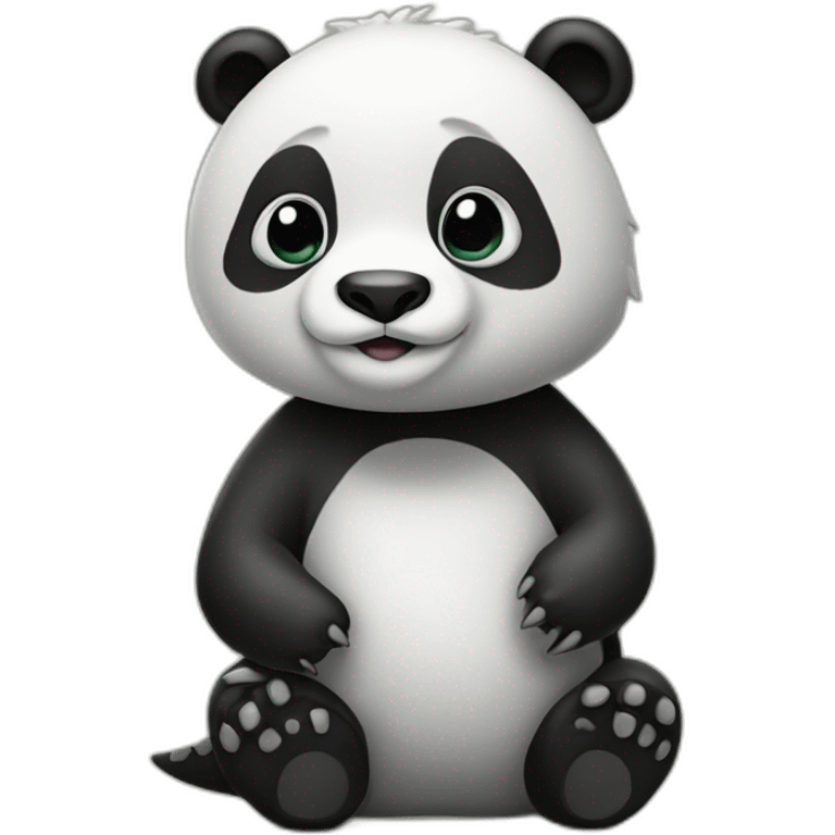 panda bear mixed with a dinosaur emoji