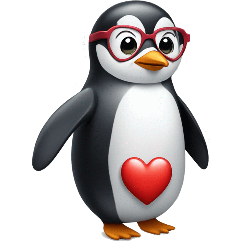 penguin with heart glasses emoji