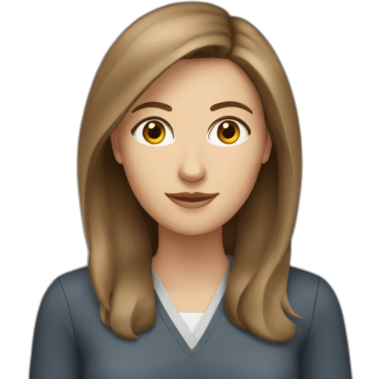  Caucasian woman with brown hair  at work emoji