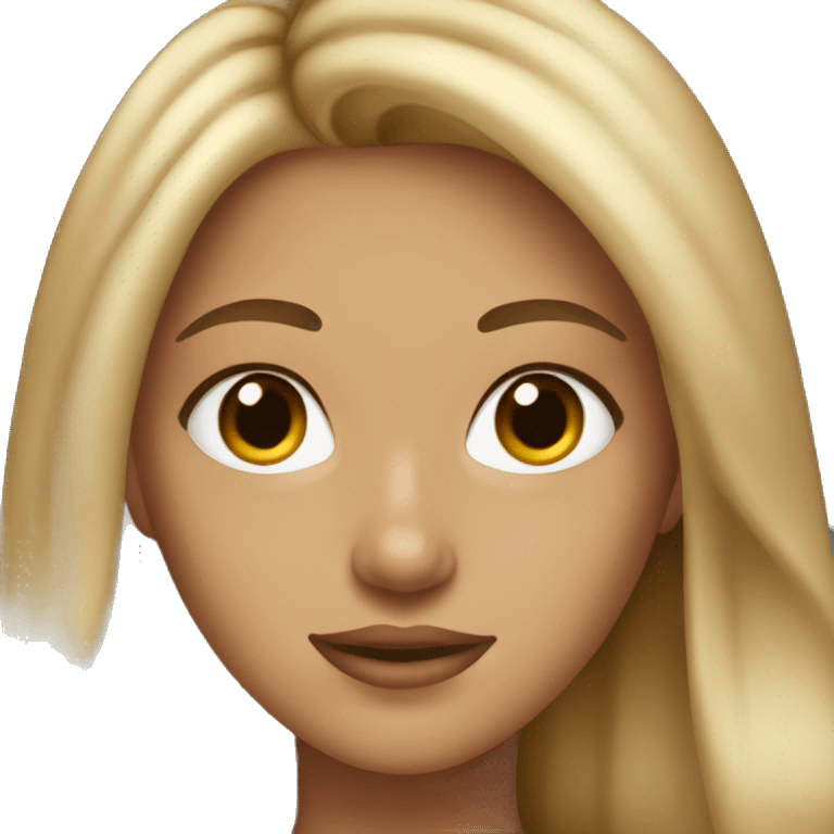 Tan girl with hazel eyes long dirty blonde hair with highlights  emoji