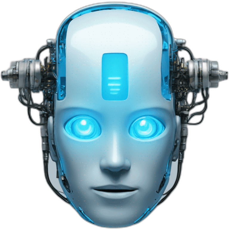 robot blue circuit aesthetic head emoji