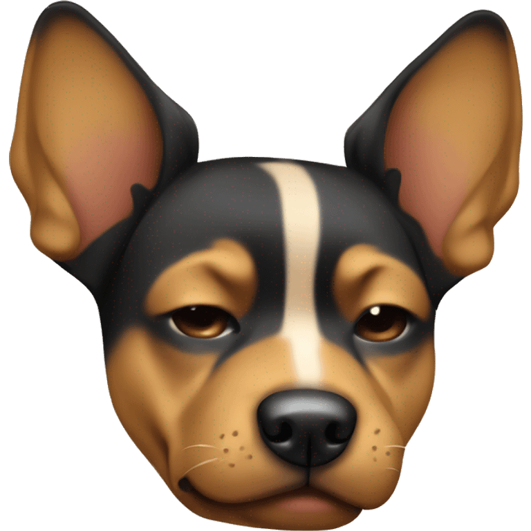 black and tan dog with pointy ears sleeping emoji