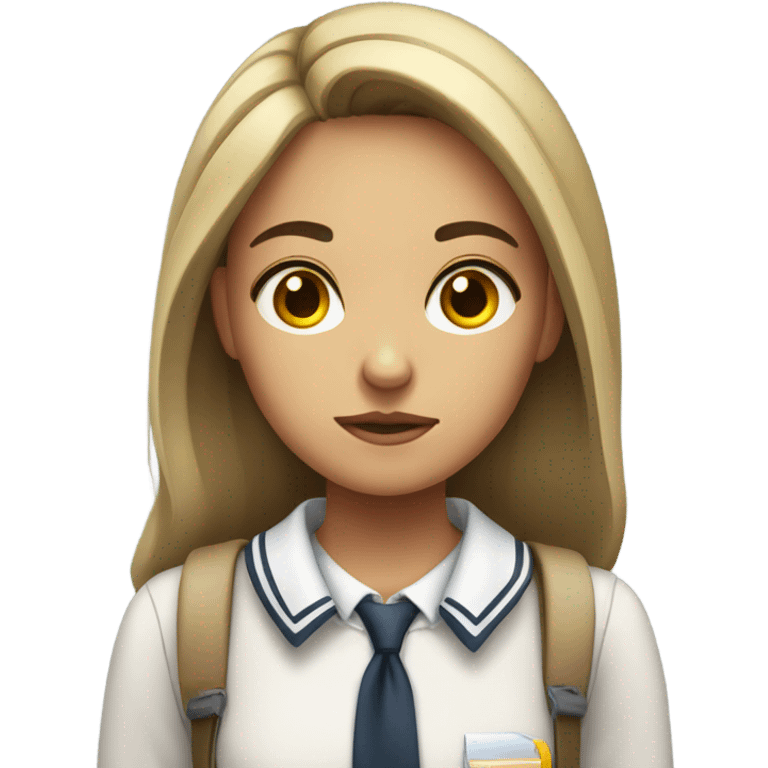 bored female student uniform emoji