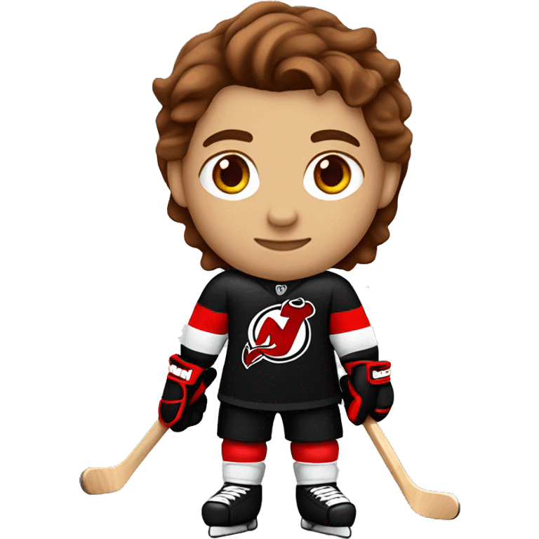 new jersey devils hockey player white with brown flowy hair  emoji