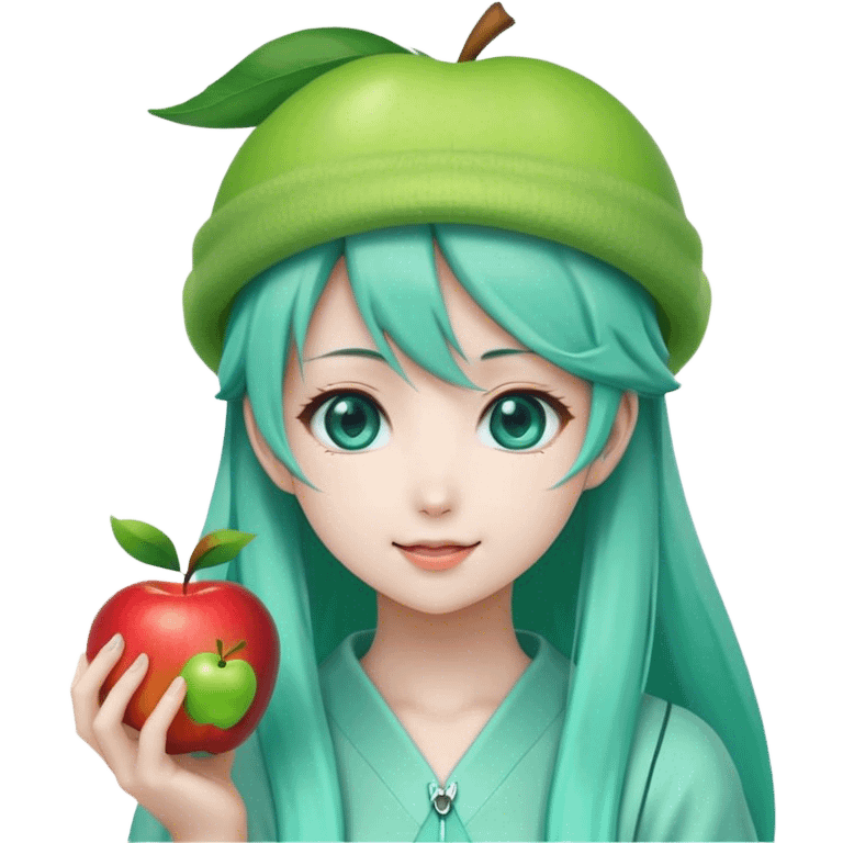 miku emoji hatsune miku. realistic apple emoji style. emoji