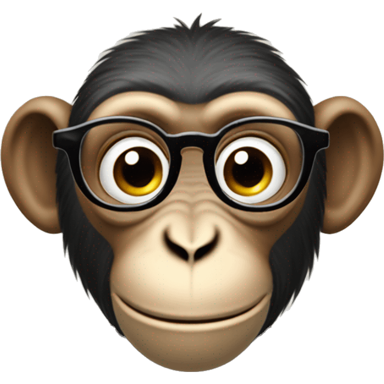 monkey with eyeglass but eyeglass on monkey's headput emoji