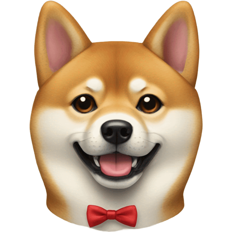 Shiba Inu wearing red bow tie  emoji