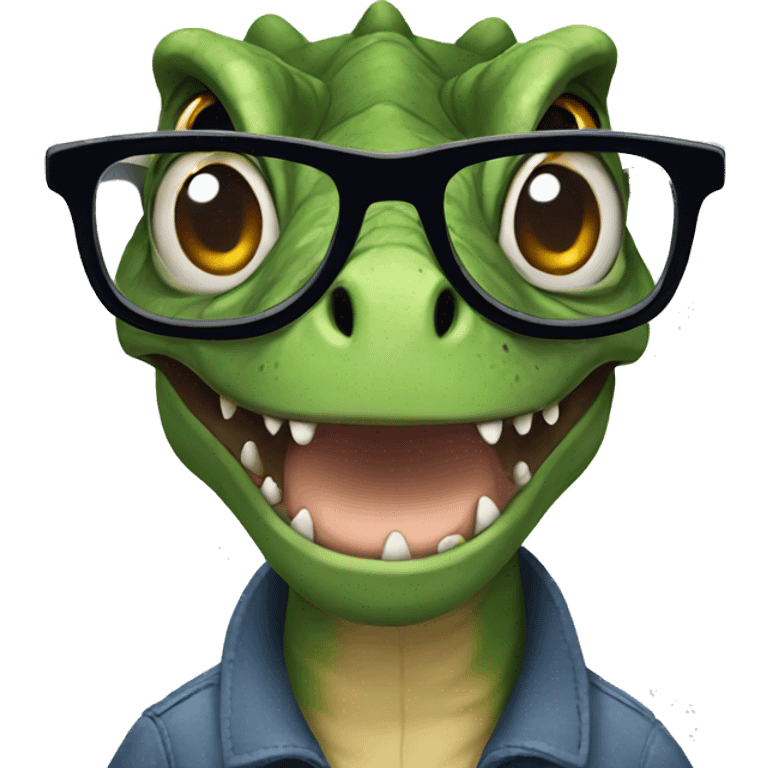 Dinosaur wearing glasses  emoji