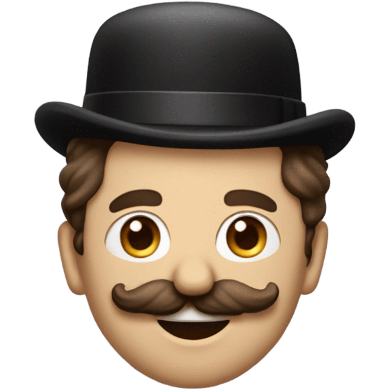 Man with brown swept over hair and a Charlie Chaplin moustache  emoji