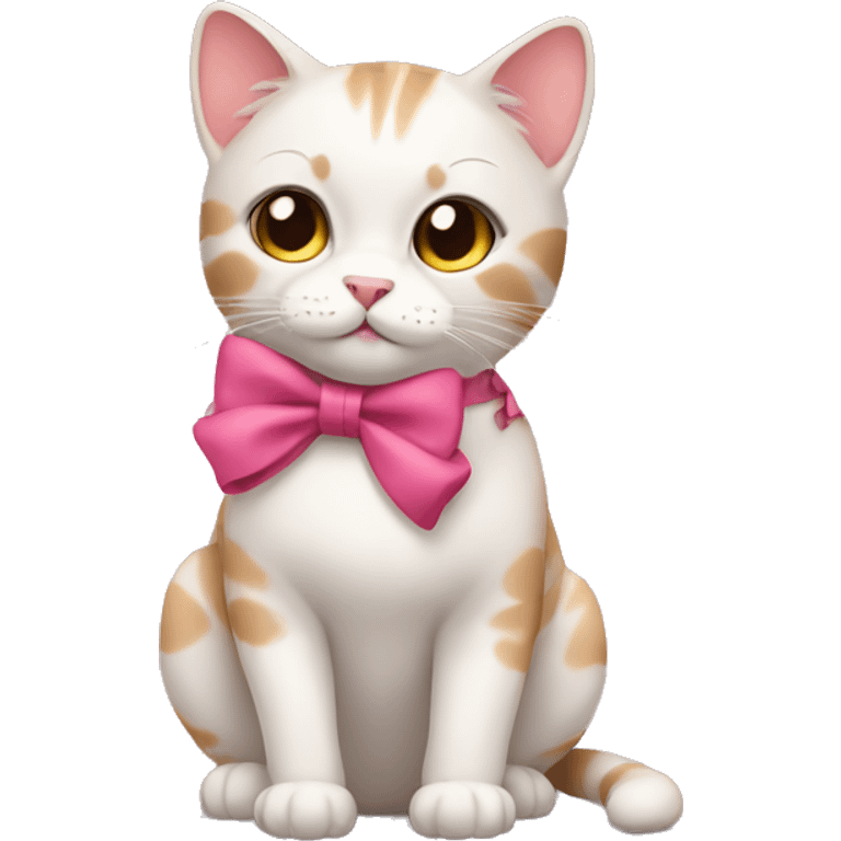 Cute cat with bow emoji