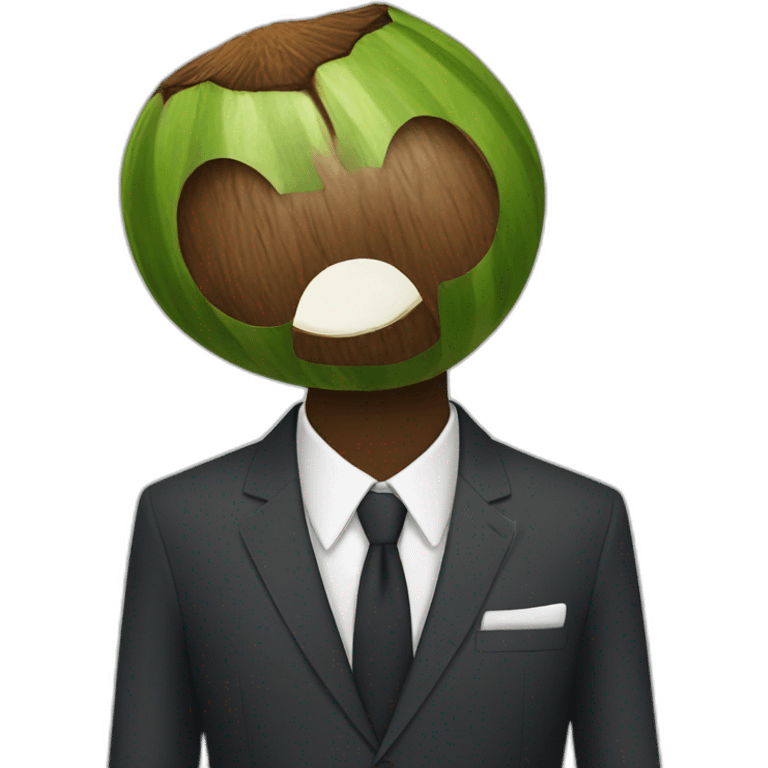 Coconut in a suit emoji