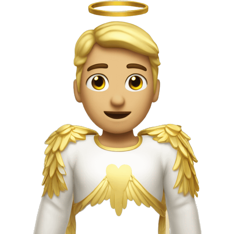 Angel todo dorado con alas doradas extendidas emoji