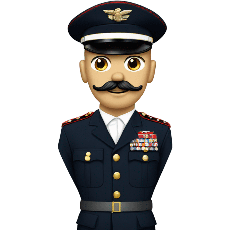 Marine corps dress blues with mustache emoji