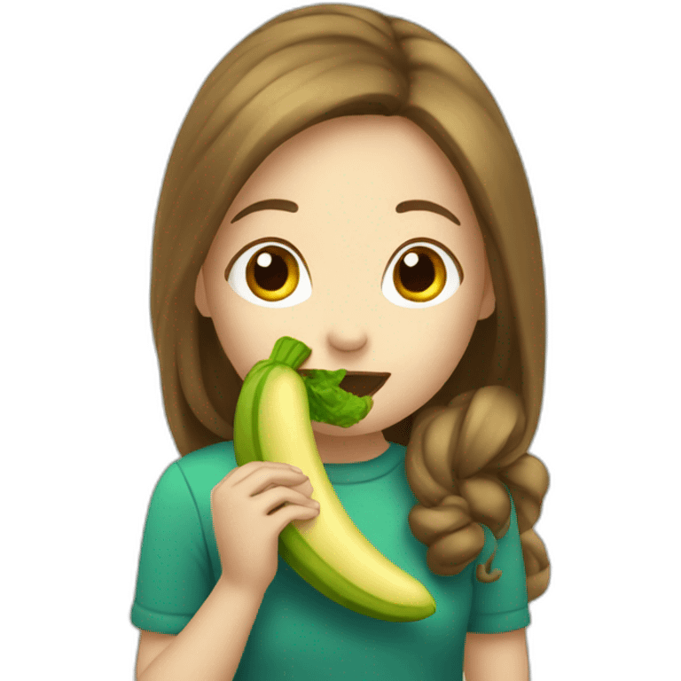 Girl eating corgette emoji