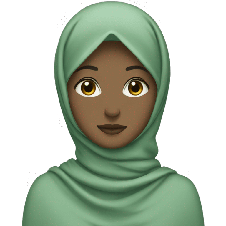 muted green hijab emoji