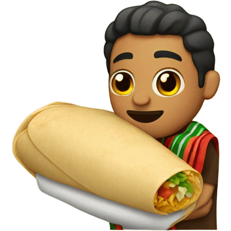 Mexican guy with a big burrito emoji