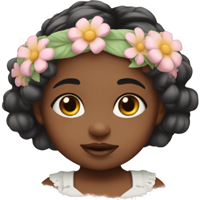 Baby girl with flower crown emoji