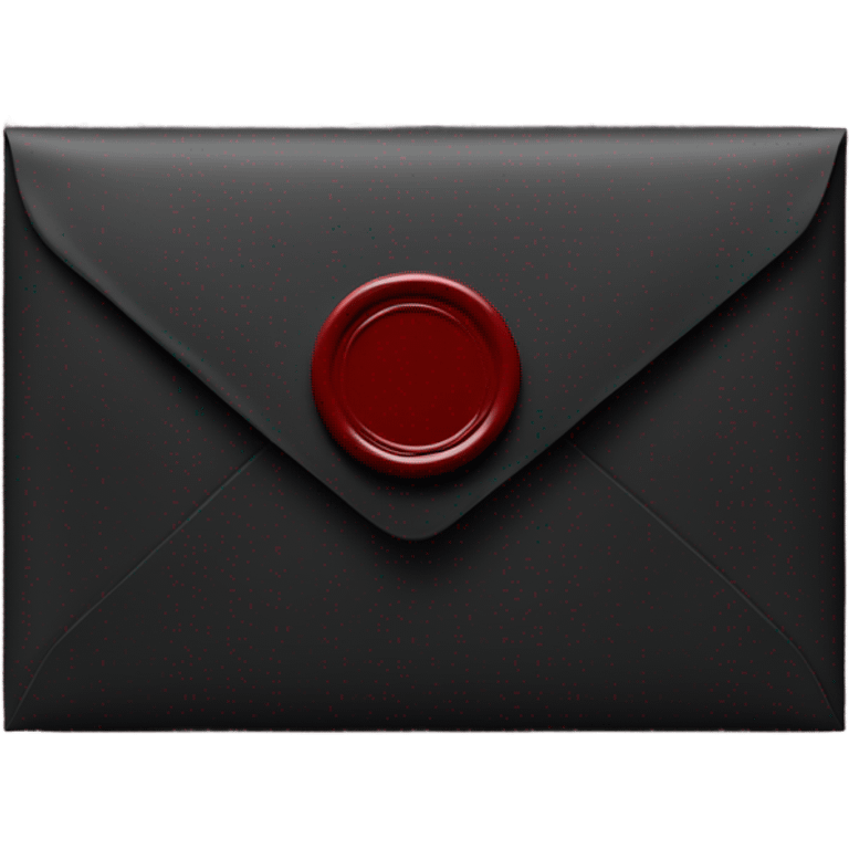 black envelope with burgundy wax seal emoji