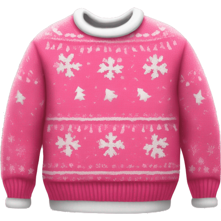 Realistic isolated pink ugly Christmas sweater. emoji