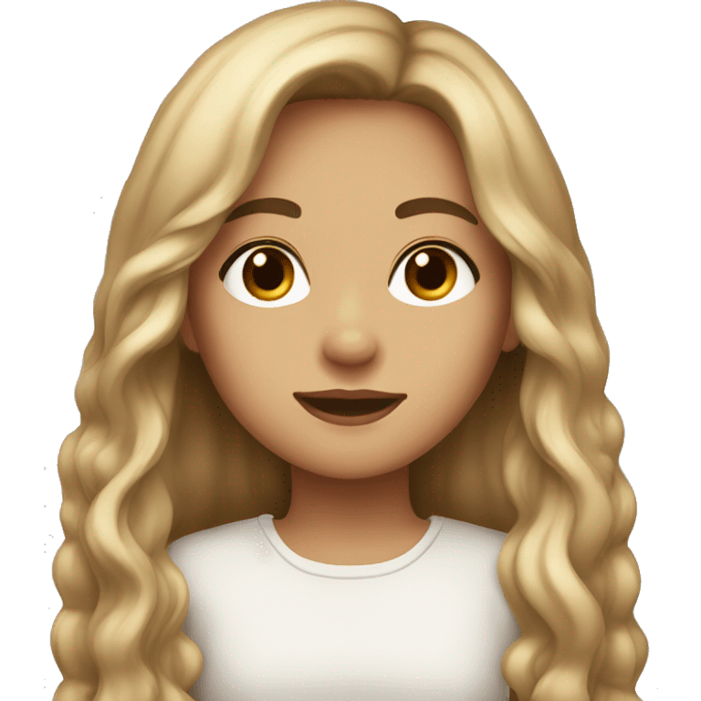 Girl with brown eyes and long hair emoji