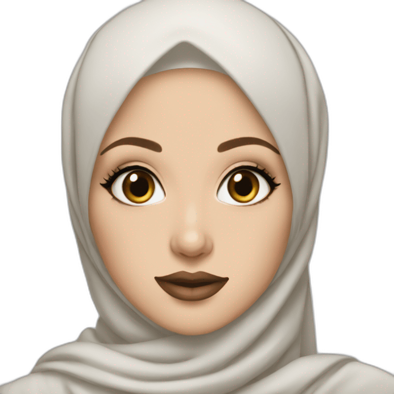 hijabi white girl with makeup emoji